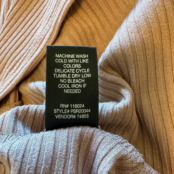 Red By BKE Womens Mauve Deep V-Neck Fitted Ribbed Long Sleeve Top Size Large - Picture 7 of 8